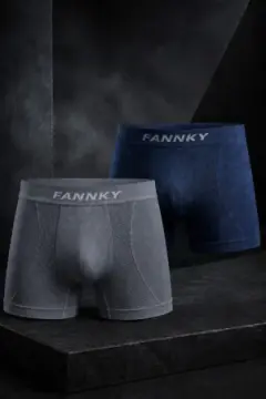 Erkek Rahat Esnek Seamless 2 Li Boxer Krem