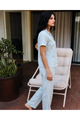 Viskon Karışım Homewear Su Yeşili Pijama Takımı