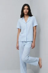 Standart Boy Elastanlı Mavi Pijama Takımı