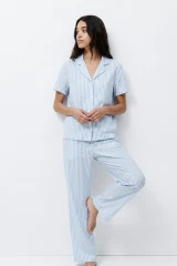 Standart Boy Elastanlı Mavi Pijama Takımı