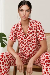 Kadın Kısa Kol Comfort Kırmızı Pijama Takımı 4725