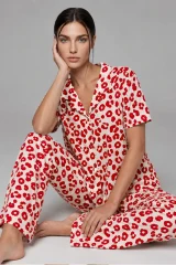 Kadın Kısa Kol Comfort Kırmızı Pijama Takımı 4725