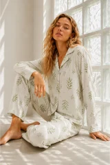 Kadın Regular Bürümcük Çağla Yeşili Pijama Takımı