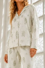 Kadın Regular Bürümcük Çağla Yeşili Pijama Takımı