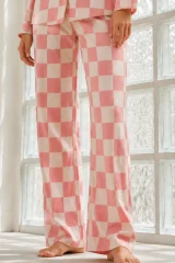 Kadın Regular Bürümcük Pembe Pijama Takımı
