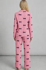 Kadın Uzun Kol Rahat Lila Pijama Takımı 4749