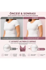 Göğüs Toparlayıcı Dikişsiz Seamless Büstiyer Korse – Kalın Askılı Pedsiz Balensiz Toparlayıcı Sütyen 5050 Gül Kurusu