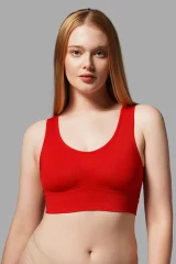 TOPARLAYAN İNCELTEN Kalın Askılı Pedsiz Büstiyer KORSESİ SEAMLESS 5050 Kırmızı