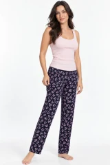 Kadın Trend Günlük Bluz Pembe Desenli Pijama Takımı