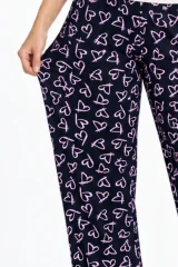 Kadın Çizgili Bluz Desenli Askılı Ekru Pijama Takımı