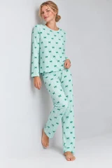 Kadın Comfort Esnek Yeşil Pijama Takımı 4801