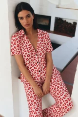 3 Adet Kadın Kısa Kol Comfort Pijama Takımı Pembe