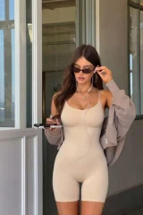 Kadın Toparlayıcı Ten Premium Askılı Body