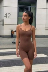 Kadın Sıkılaştırıcı Kahverengi Casual Esnek Body