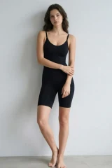 Kadın Bel Bacak Sıkılaştıran SİYAH Full Body