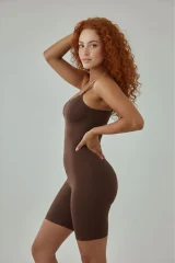 body yüksek bel tam boy 9050 Kahverengi