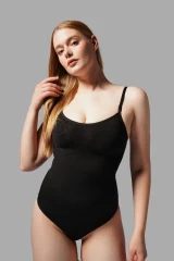 string zıbın sıkılaştırıcı toparlayıcı örme kumaş body 9052 Siyah