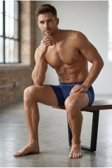 Erkek Trend Nefes Alan Relaxed Lacivert Boxer