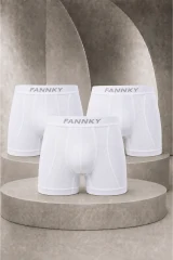 Erkek Casual Comfort Günlük 3 Lü Beyaz Boxer