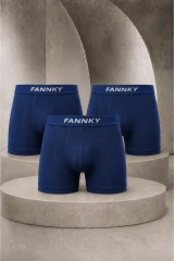 Erkek Casual Comfort Günlük 3 Lü Lacivert Boxer