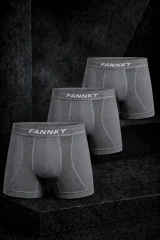 Erkek Rahat Esnek Seamless 3 Lü Gri Boxer