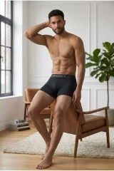 Erkek Rahat Esnek Seamless 3 Lü Boxer Ten