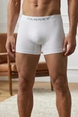 Erkek Rahat Esnek Seamless 3 Lü Boxer Kahverengi