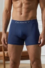 Erkek Rahat Esnek Seamless 3 Lü Boxer Kahverengi