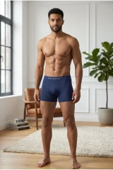 Erkek Rahat Esnek Seamless 2 Li Boxer Krem
