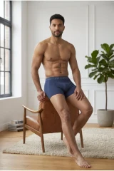 Erkek Rahat Esnek Seamless Lacivert Boxer